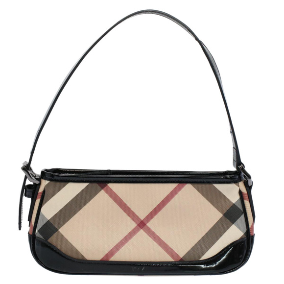 BURBERRY Nova Check Shoulder Bag PVC Leather Beige Auth 56686 - Picture 13 of 16